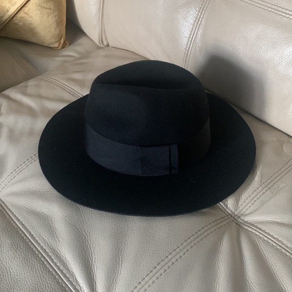 H & M fedora Felted Wool Hat black small bohemian‎ classic festive - Picture 11 of 12